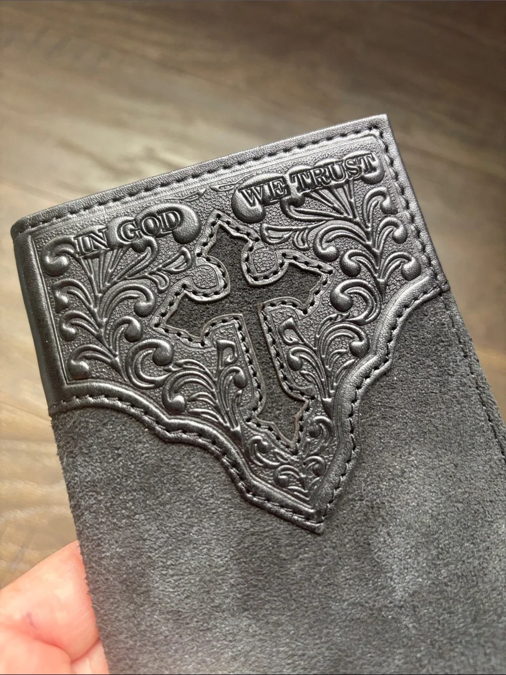 Nocona Genuine Leather Slim Fit,11 card,ID slot,slip pockets,In God We Trust